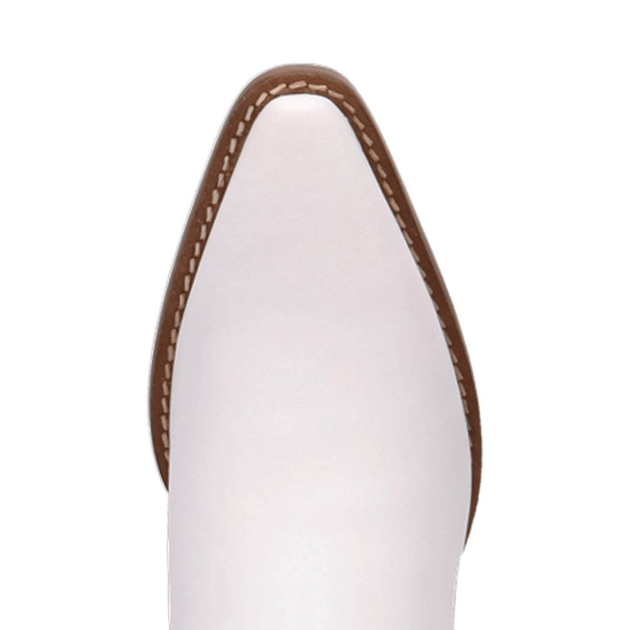 Dingo Womens Milan Bootie White Leather 7in Ankle Boots