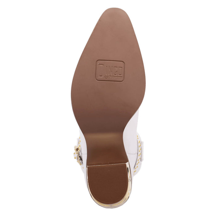 Dingo Womens Milan Bootie White Leather 7in Ankle Boots