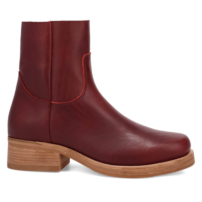 Dingo Mens Banner Wine Leather 7in Ankle Boots