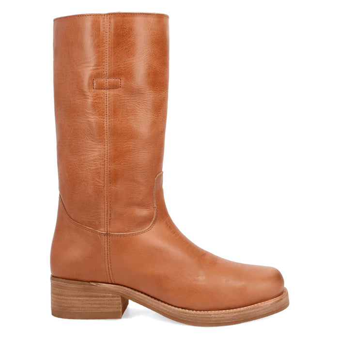 Dingo Mens Dutton Tan Leather 12in Motorcycle Boots