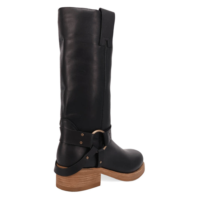 Dingo Mens Rip Black Leather 14in Motorcycle Boots