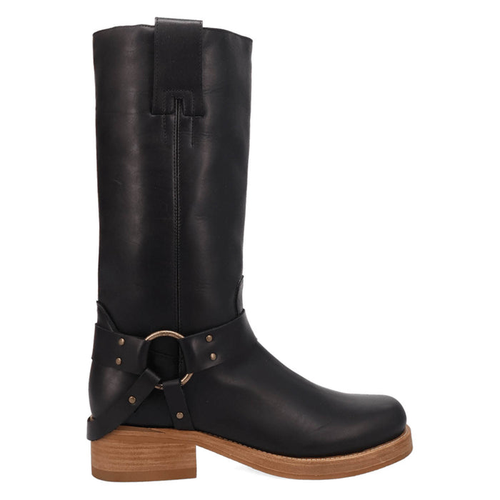 Dingo Mens Rip Black Leather 14in Motorcycle Boots