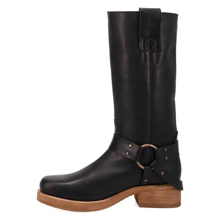 Dingo Mens Rip Black Leather 14in Motorcycle Boots