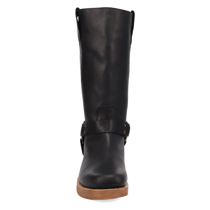 Dingo Mens Rip Black Leather 14in Motorcycle Boots