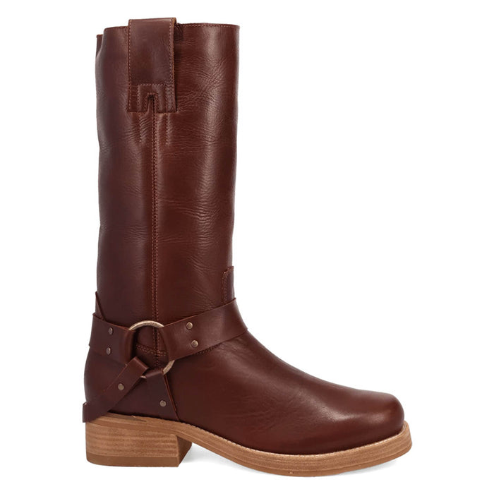 Dingo Mens Rip Brown Leather 14in Motorcycle Boots