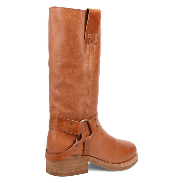 Dingo Mens Rip Tan Leather 14in Motorcycle Boots