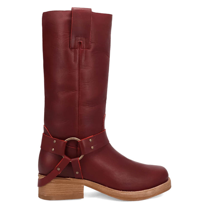 Dingo Mens Rip Wine Leather 14in Motorcycle Boots