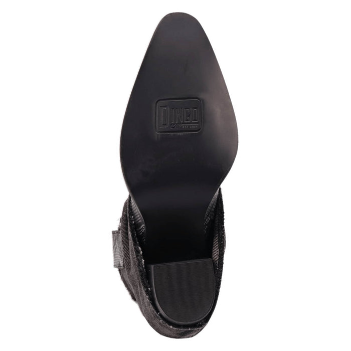Dingo Womens Denim Dream Bootie Black Leather 7in Ankle Boots