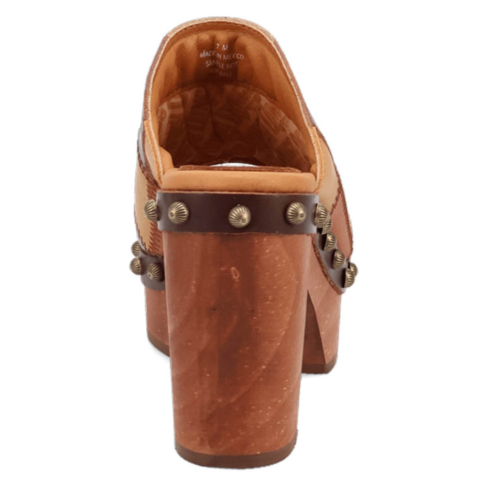 Dingo Womens Mosaic Wooden Multi-Color Leather Stud Sandals Shoes