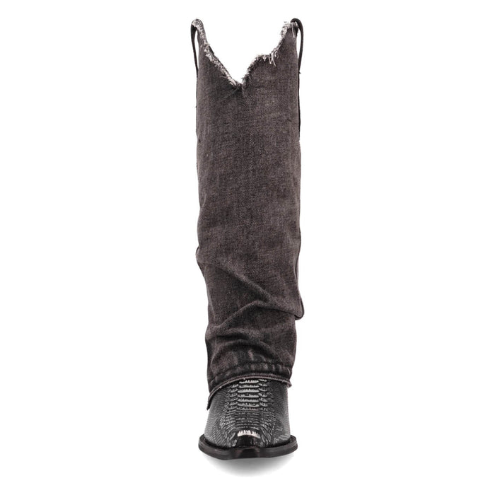 Dingo Womens Shabby Black Leather 16in Cowboy Boots