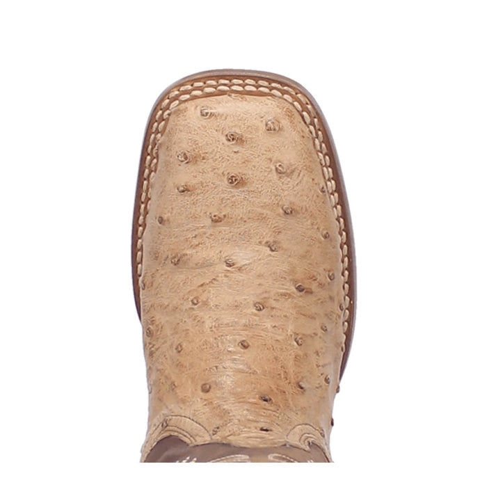 Dan Post Womens Kylo Taupe/Brown Full Quill Ostrich Cowboy Boots