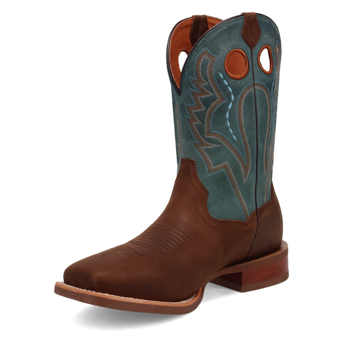 Dan Post Mens Leighton Brown/Blue Leather Cowboy Boots