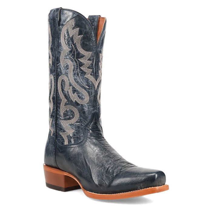 Dan Post Mens Calvin Blue Leather Cowboy Boots