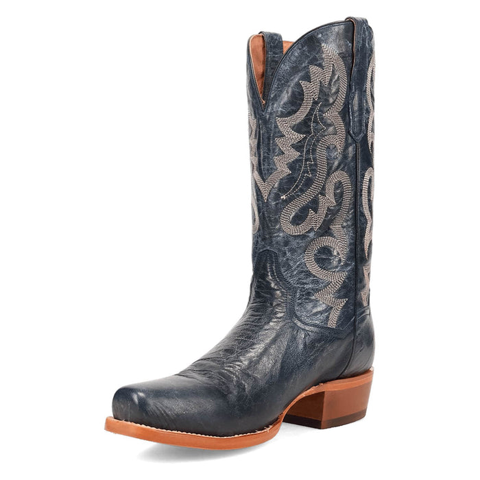 Dan Post Mens Calvin Blue Leather Cowboy Boots