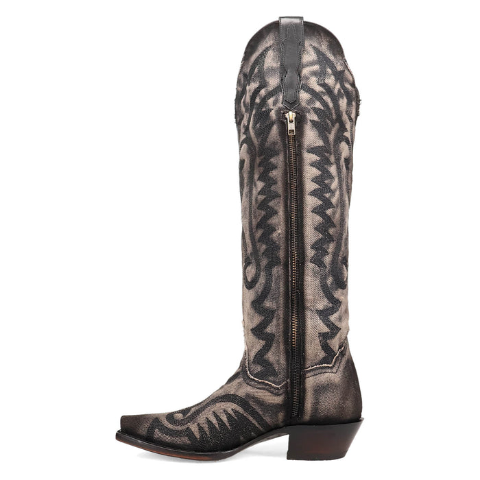 Dan Post Womens Denim Darlin Black Textile 19in Cowboy Boots