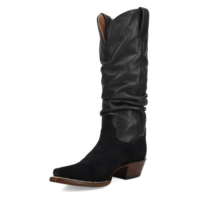 Dan Post Womens Cowgirl Chic Black Leather 14in Cowboy Boots