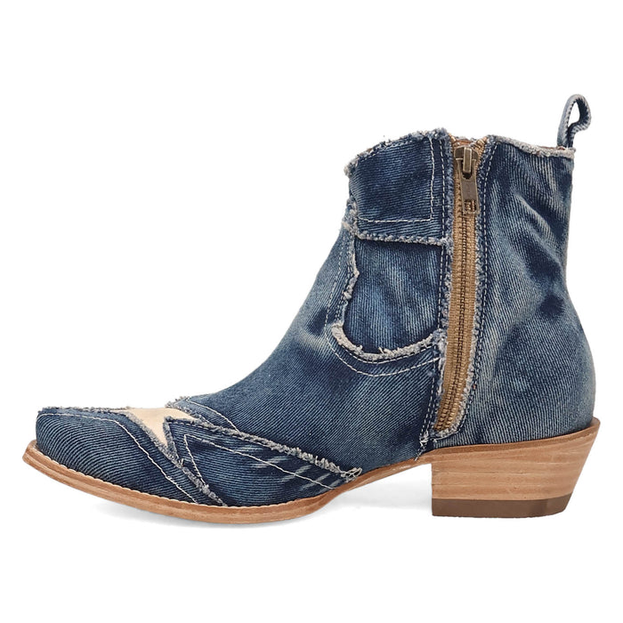 Dan Post Womens Stardust Bootie Blue Denim 6in Ankle Boots