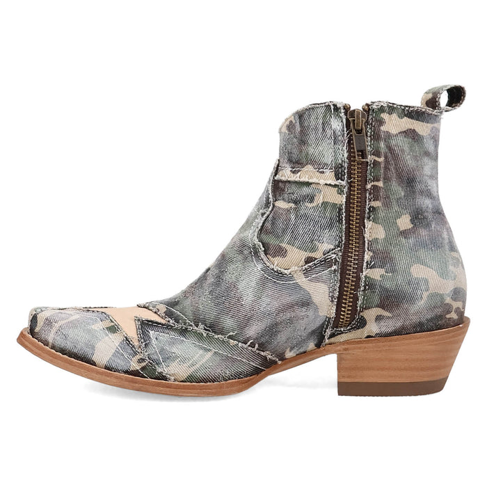 Dan Post Womens Stardust Bootie Camo Denim 6in Ankle Boots