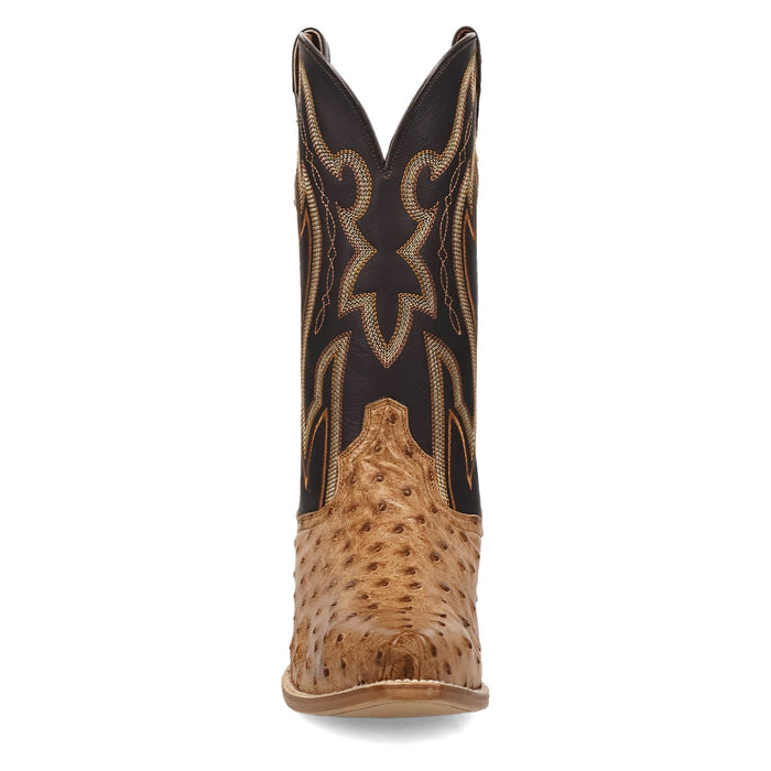 Dan Post Womens Grit Tan/Dark Brown FQ Ostrich 13in Cowboy Boots