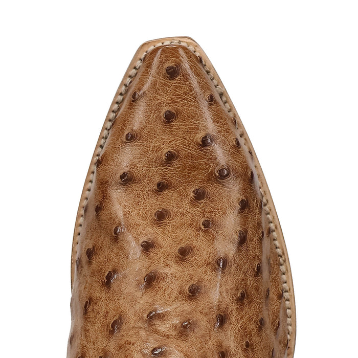 Dan Post Womens Grit Tan/Dark Brown FQ Ostrich 13in Cowboy Boots