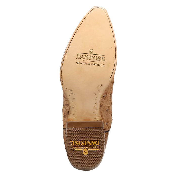 Dan Post Womens Grit Tan/Dark Brown FQ Ostrich 13in Cowboy Boots