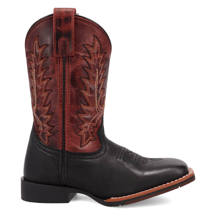 Dan Post Kids Unisex Dexter Black/Red Leather Cowboy Boots