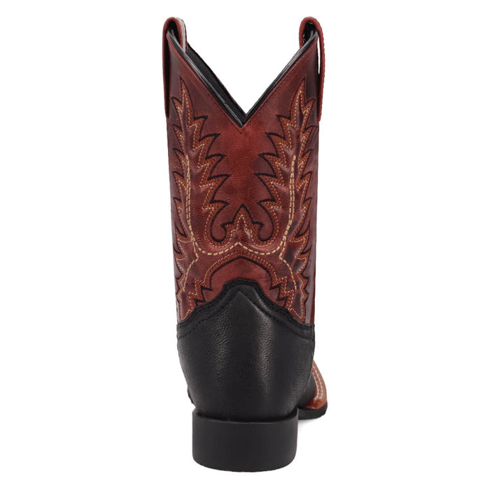 Dan Post Kids Unisex Dexter Black/Red Leather Cowboy Boots