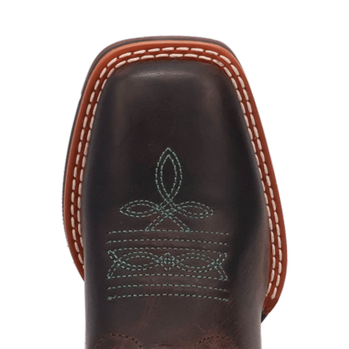 Dan Post Kids Unisex Salina Brown/Turquoise Leather Cowboy Boots