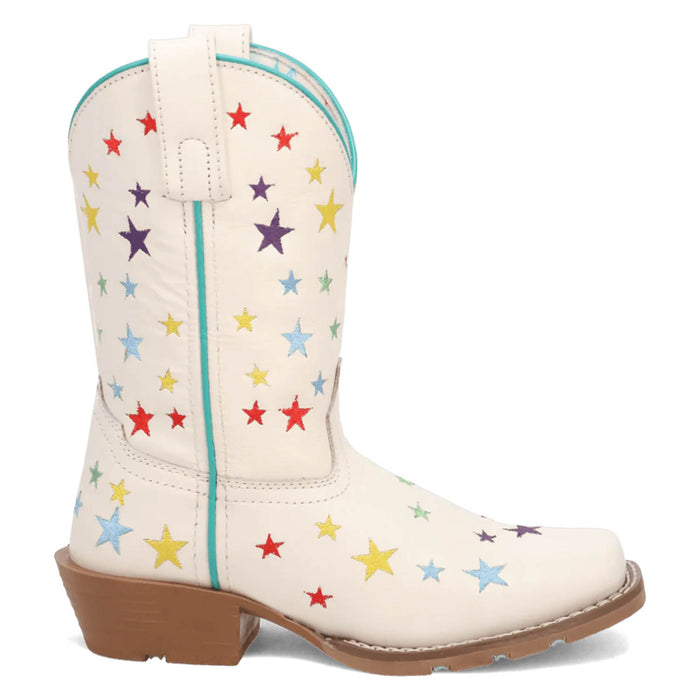 Dan Post Kids Girls Starlett White Multi Leather 8in Cowboy Boots