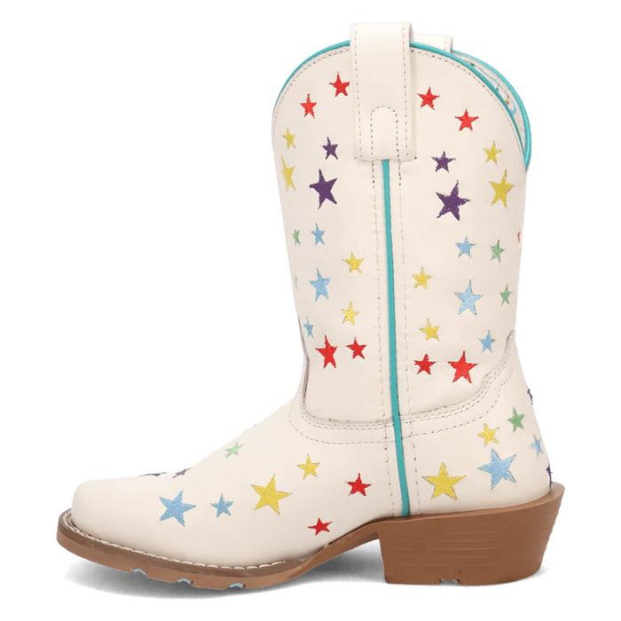 Dan Post Kids Girls Starlett White Multi Leather 8in Cowboy Boots