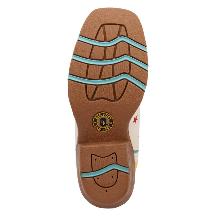 Dan Post Kids Girls Starlett White Multi Leather 8in Cowboy Boots