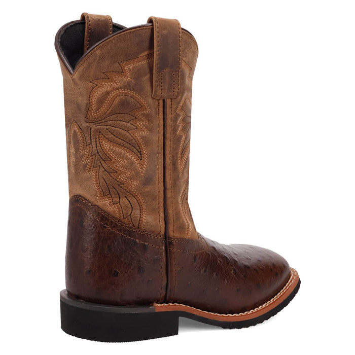 Dan Post Youth Unisex Jet Chocolate/Brown Leather Cowboy Boots