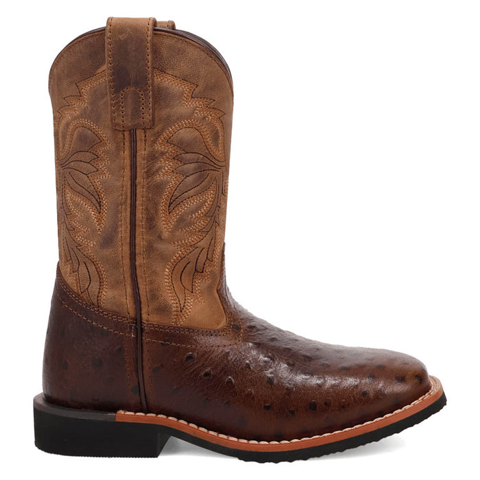Dan Post Youth Unisex Jet Chocolate/Brown Leather Cowboy Boots