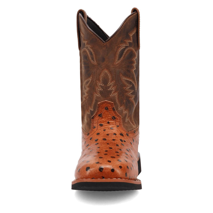 Dan Post Youth Unisex Jet Tan Leather Cowboy Boots