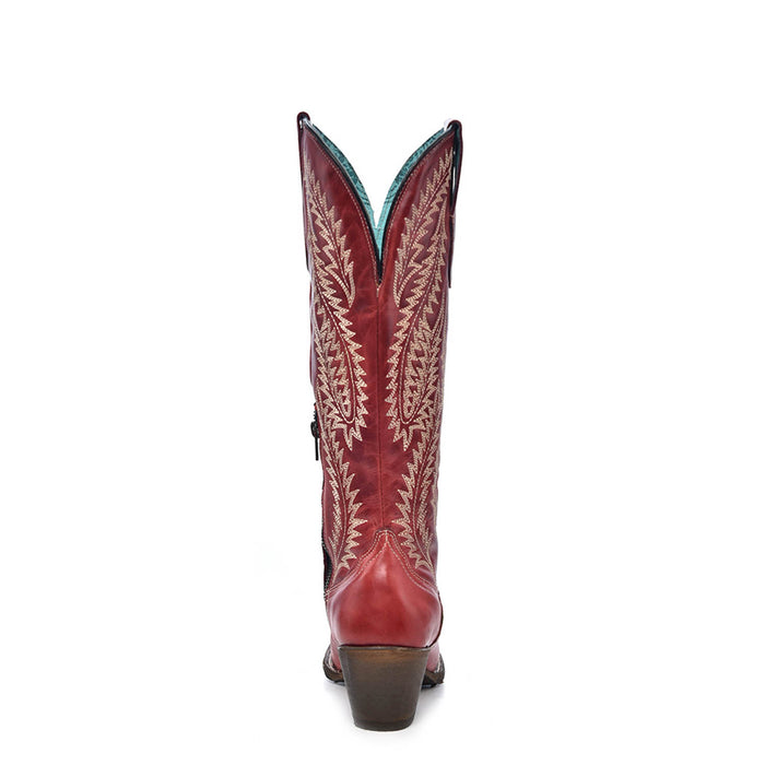 Corral Ladies Embroidery Red Cowhide Leather Cowgirl Boots