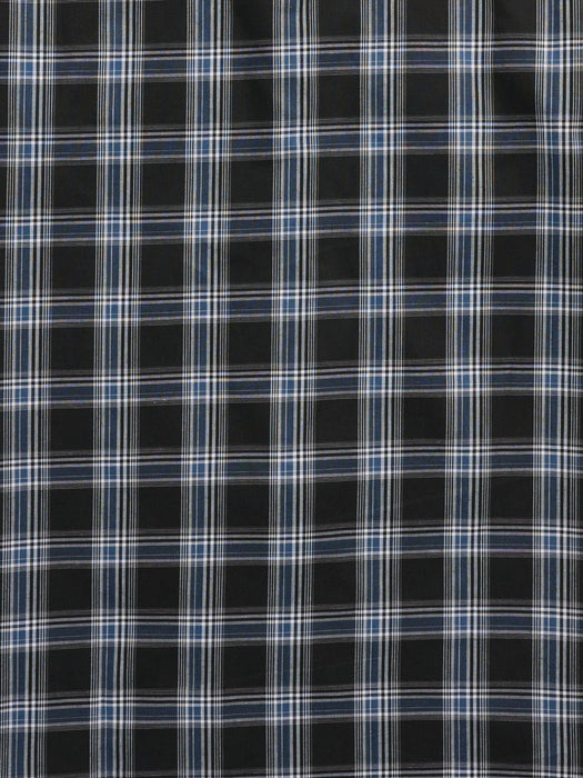 Ely and Walker Mens Western Plaid Snap Black Poly/Cotton S/S Shirt