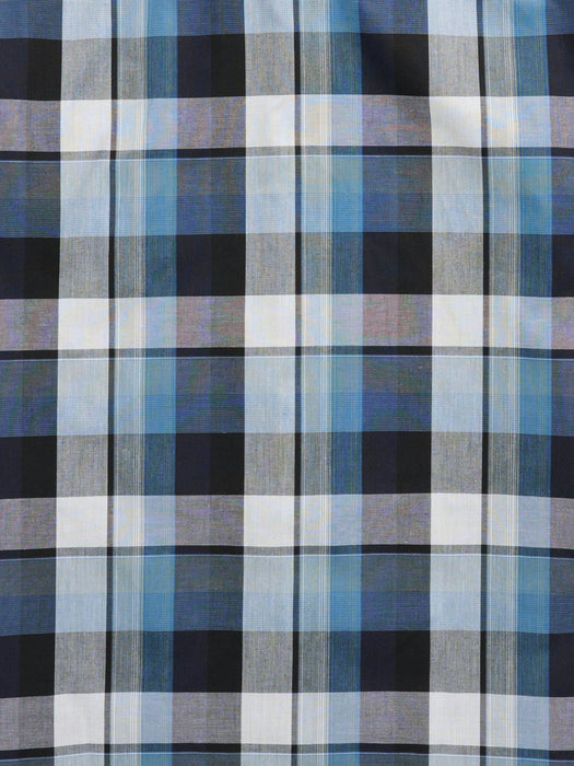 Ely and Walker Mens Western Plaid Snap Black Poly/Cotton S/S Shirt