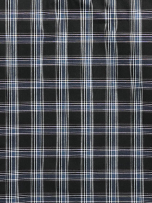 Ely and Walker Mens Western Plaid Snap Blue Poly/Cotton L/S Shirt