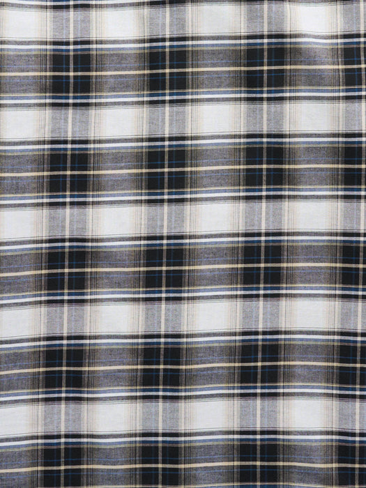 Ely and Walker Mens Wrinkle Resistance Plaid Navy Poly/Cotton L/S Shirt