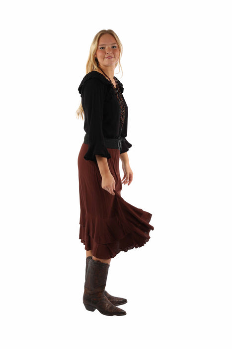 Scully Womens Crochet Band Chocolate 100% Rayon Skirt