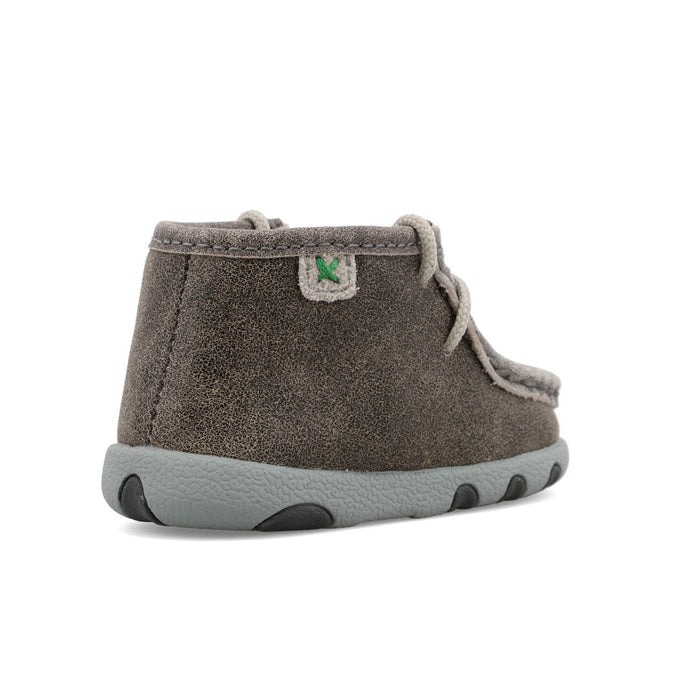 Twisted X Infant Unisex Driving Moc Grey/Light Grey Leather Chukka Boots