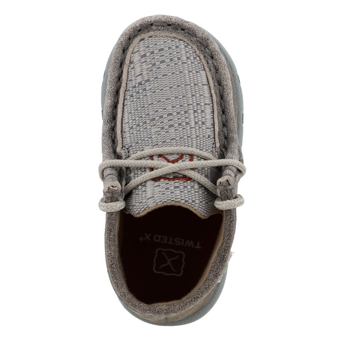 Twisted X Infant Unisex Driving Moc Grey/Light Grey Leather Chukka Boots
