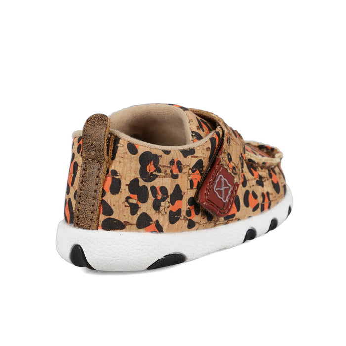 Twisted X Infant Girls Driving Moc Honey/Black/Carrot Fabric Slip-On Shoes