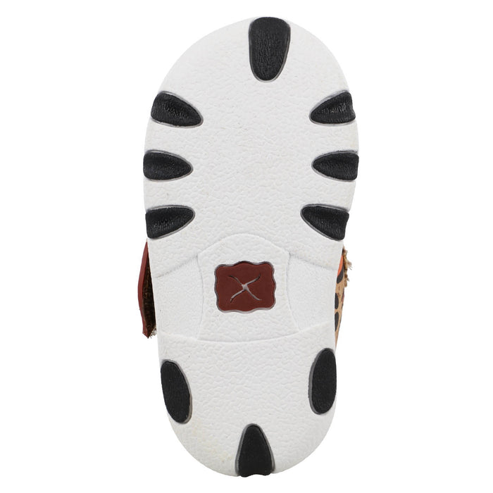 Twisted X Infant Girls Driving Moc Honey/Black/Carrot Fabric Slip-On Shoes