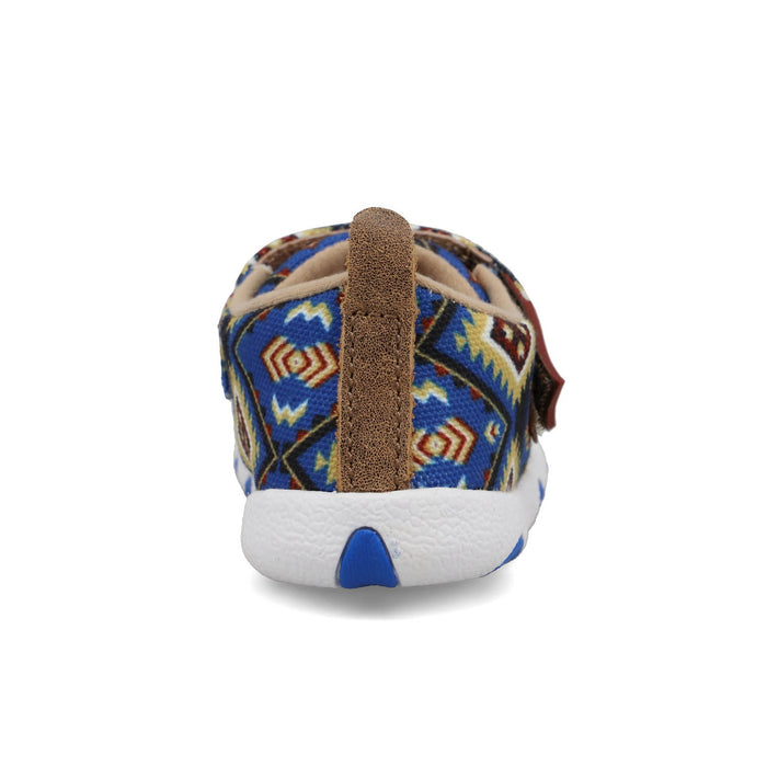 Twisted X Infant Unisex Driving Moc Blue Multi Aztec Fabric Slip-On Shoes