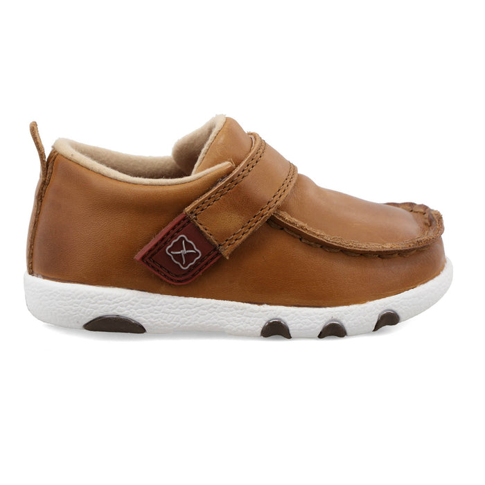 Twisted X Infant Unisex Driving Moc Tan Leather Slip-On Shoes