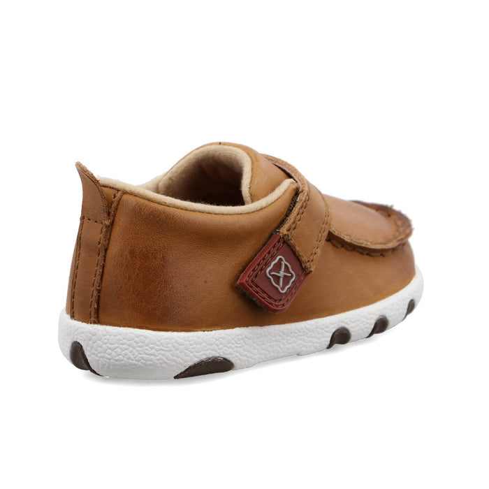 Twisted X Infant Unisex Driving Moc Tan Leather Slip-On Shoes