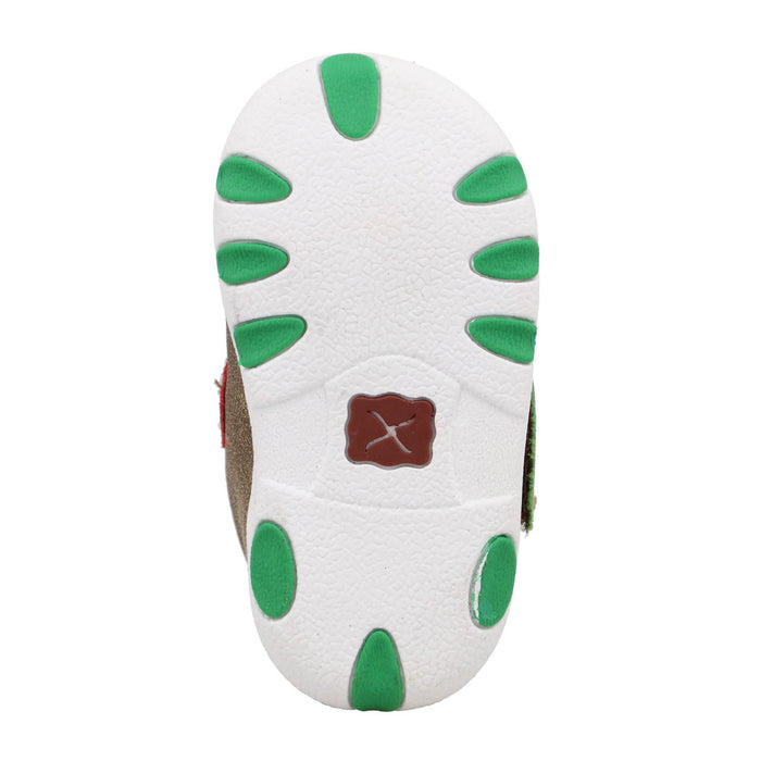 Twisted X Infant Unisex Driving Moc Dusty Tan/Multi Leather Slip-On Shoes