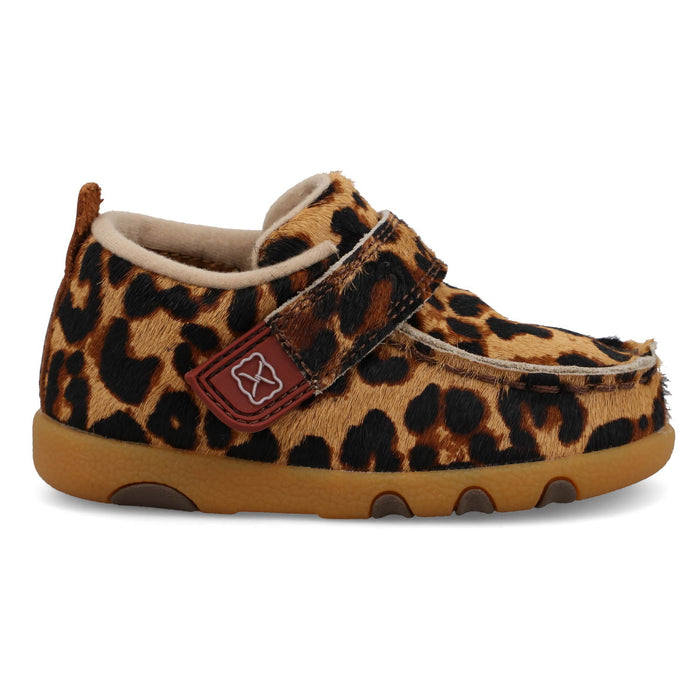 Twisted X Infant Girls Driving Moc Leopard Cowhide Slip-On Shoes