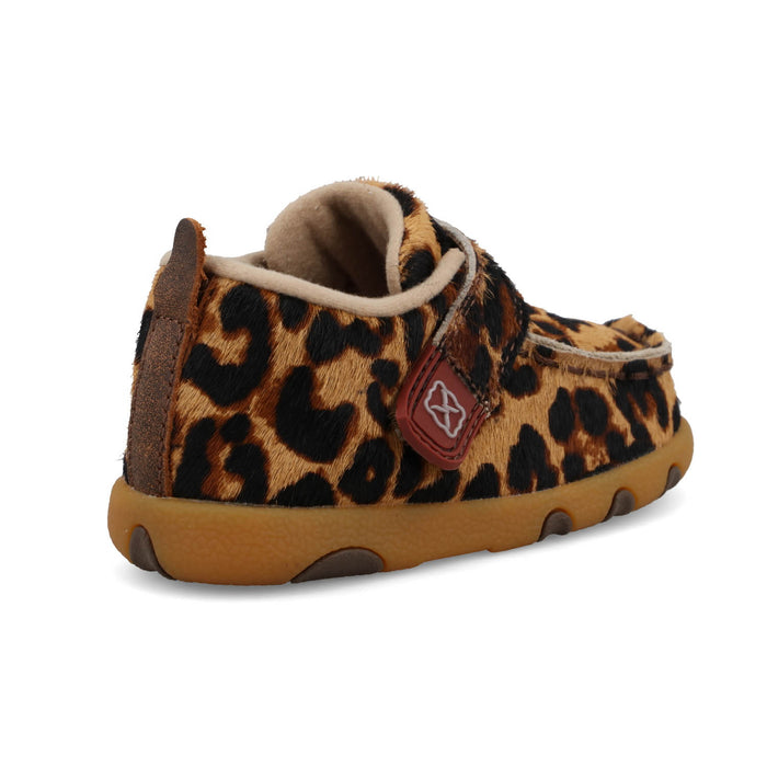 Twisted X Infant Girls Driving Moc Leopard Cowhide Slip-On Shoes